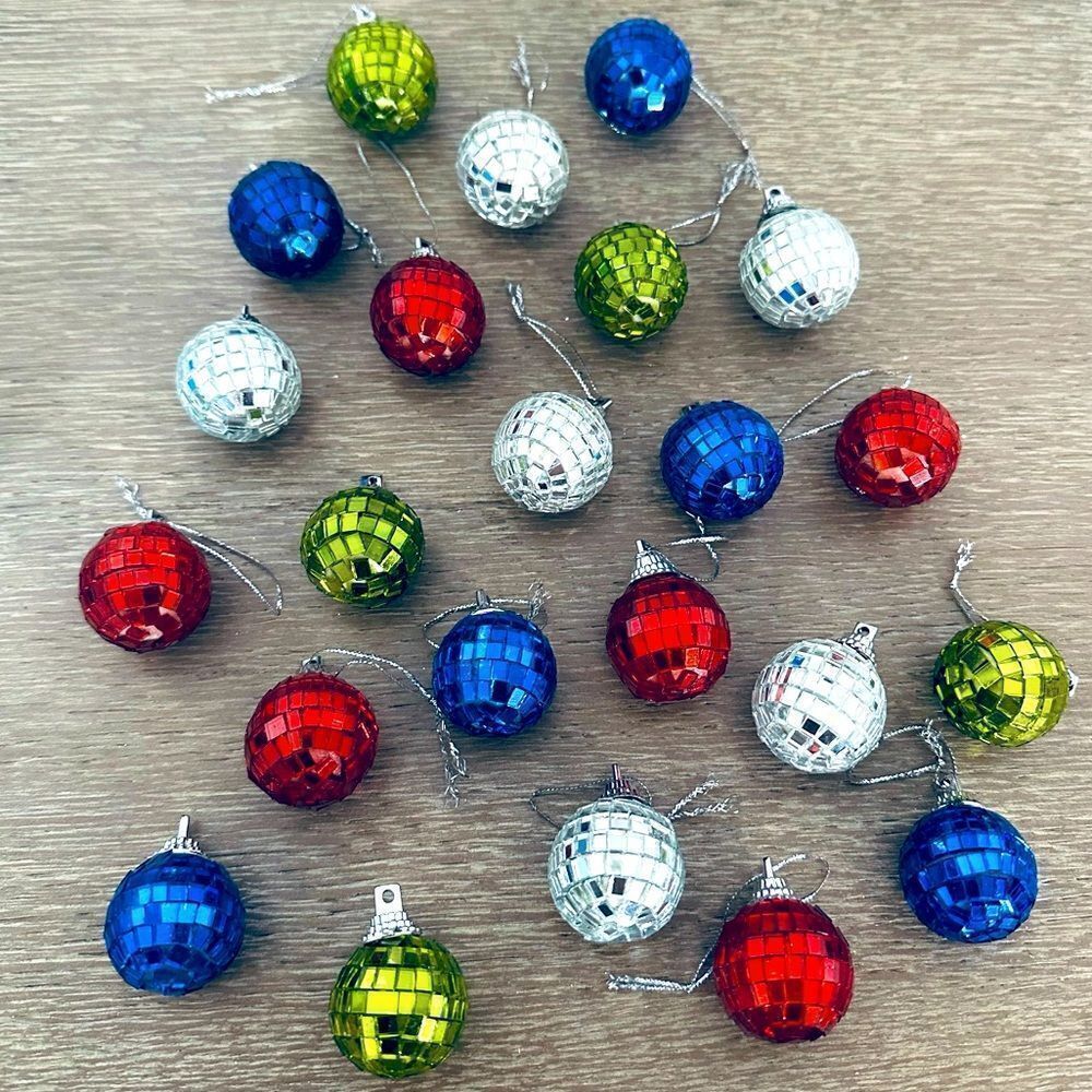 Christmas Disco Ball Mirrored Ornaments